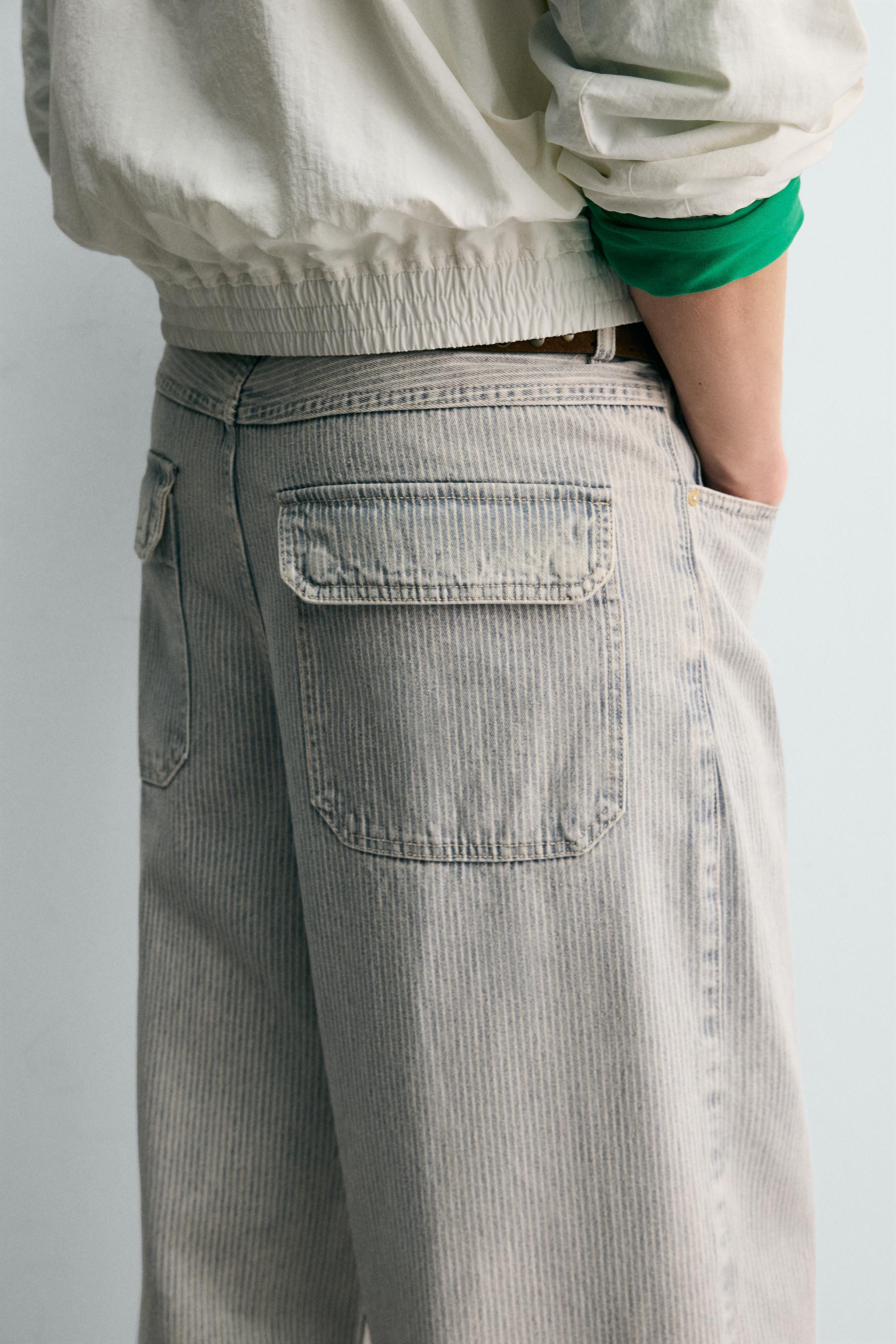 RELAXED STRAIGHT FIT STRIPED PANTS